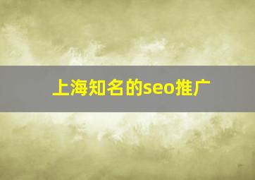 上海知名的seo推广