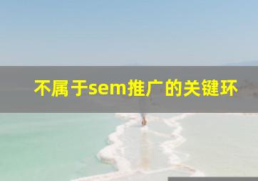 不属于sem推广的关键环