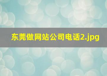 东莞做网站公司电话