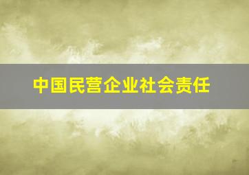 中国民营企业社会责任