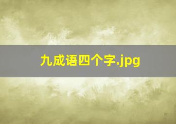 九成语四个字