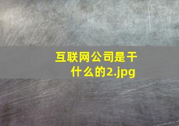 互联网公司是干什么的
