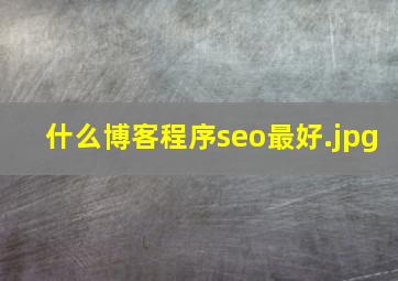 什么博客程序seo最好