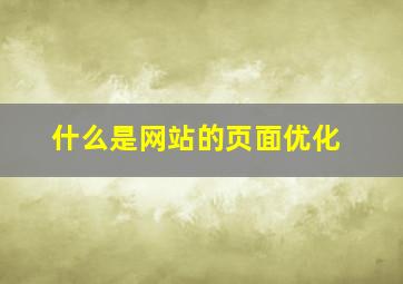 什么是网站的页面优化