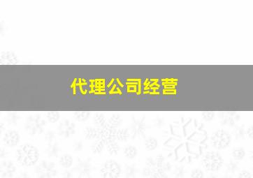 代理公司经营