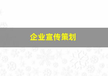 企业宣传策划