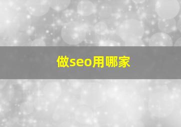 做seo用哪家