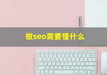 做seo需要懂什么