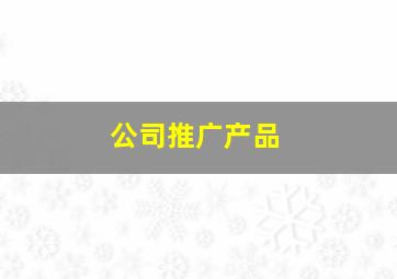 公司推广产品