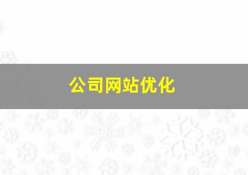 公司网站优化
