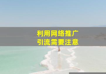 利用网络推广引流需要注意