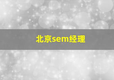北京sem经理
