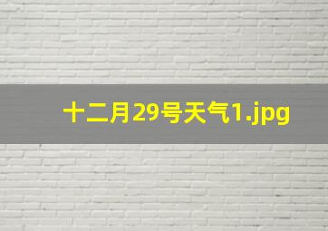 十二月29号天气