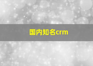 国内知名crm