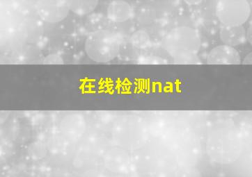 在线检测nat