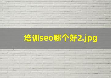 培训seo哪个好