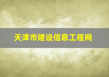 天津市建设信息工程网