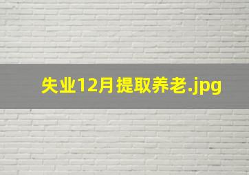 失业12月提取养老