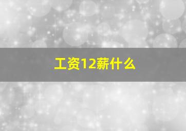 工资12薪什么