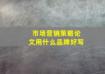 市场营销策略论文用什么品牌好写