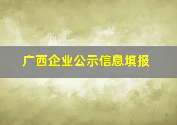 广西企业公示信息填报