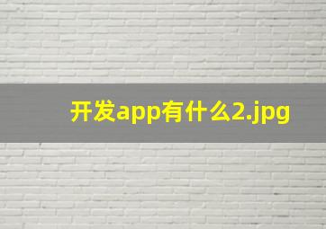 开发app有什么