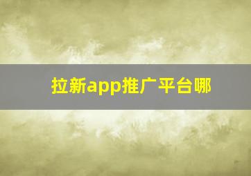 拉新app推广平台哪