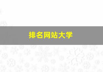 排名网站大学