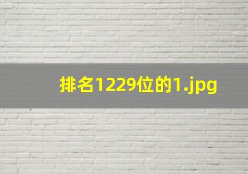 排名1229位的
