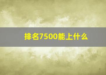 排名7500能上什么