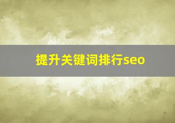 提升关键词排行seo