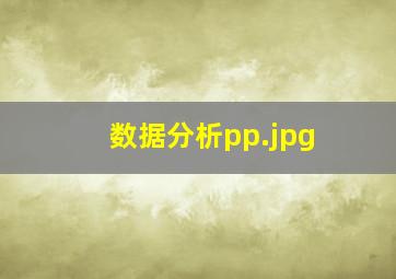 数据分析pp