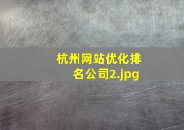 杭州网站优化排名公司