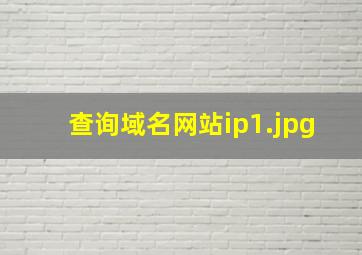 查询域名网站ip
