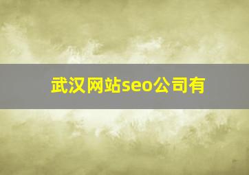 武汉网站seo公司有