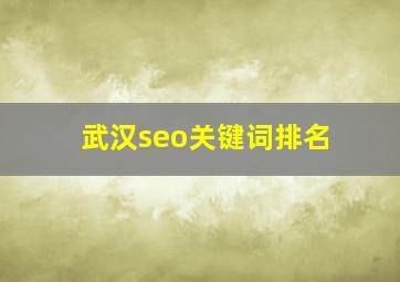 武汉seo关键词排名