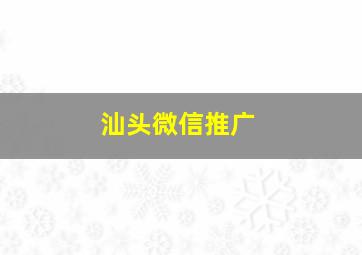 汕头微信推广