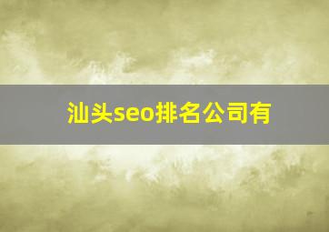 汕头seo排名公司有