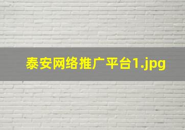 泰安网络推广平台