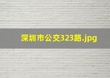深圳市公交323路
