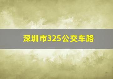 深圳市325公交车路