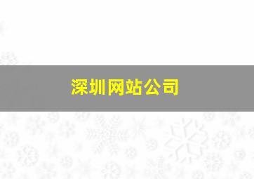 深圳网站公司