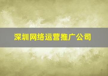 深圳网络运营推广公司