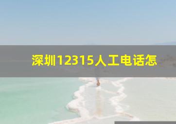 深圳12315人工电话怎