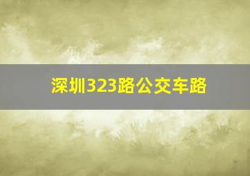 深圳323路公交车路