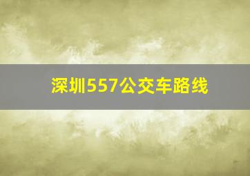 深圳557公交车路线