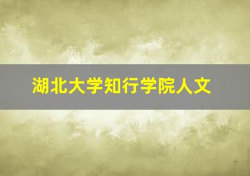 湖北大学知行学院人文