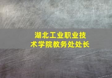 湖北工业职业技术学院教务处处长