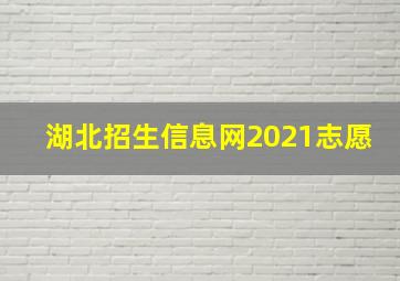 湖北招生信息网2021志愿