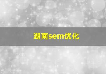 湖南sem优化